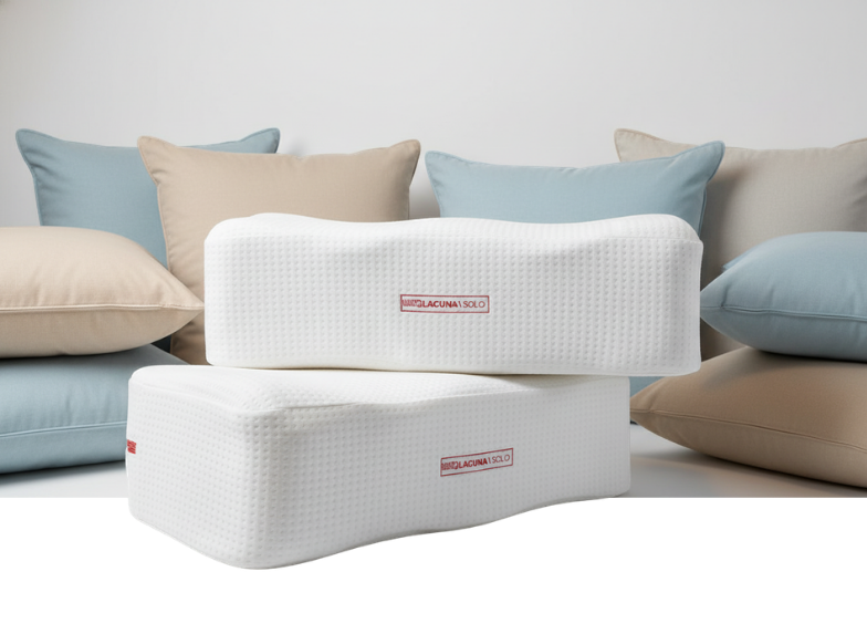 LacunaSOLO® sleep airway pillows designed to support side sleeping, healthy sleep posture, and comfortable breathing througho