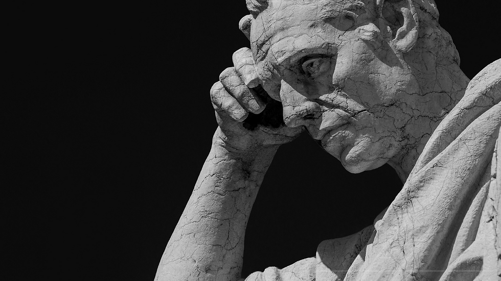 cracked statue representing fatigued man
