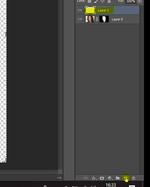 Create new layer icon in Photoshop