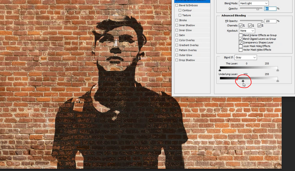 Stencil Graffiti Wall Effect in Effect