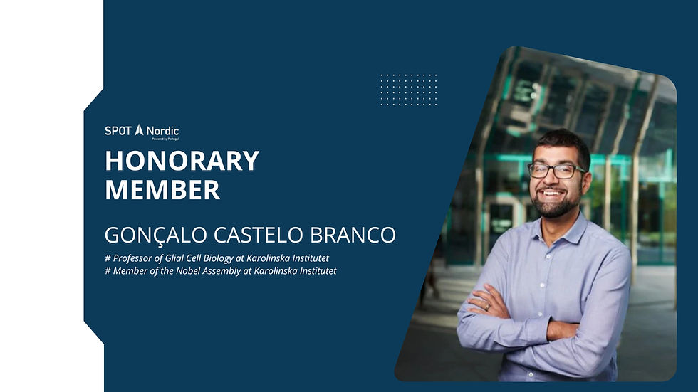 Gonçalo Castelo Branco, Full Professor at the Karolinska Institutet and a member of the Nobel Assembly, has been named an Honorary Member of SPOT Nordic