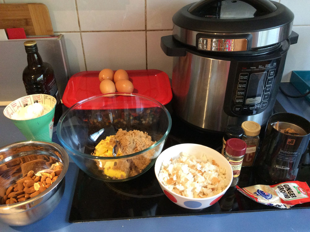 In the pressure cooker Christmas pudding