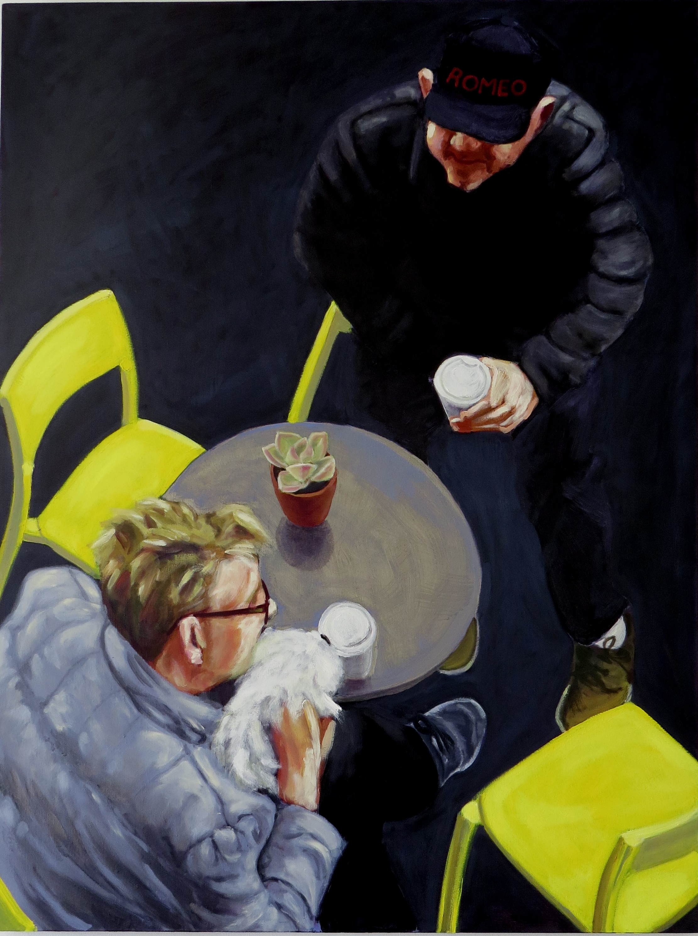 Romeo Drinking Coffee.