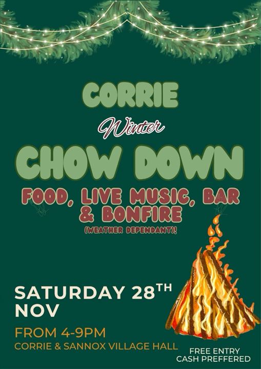 Corrie Winter Chow Down at Corrie and Sannox Village Hall, Isle of Arran
