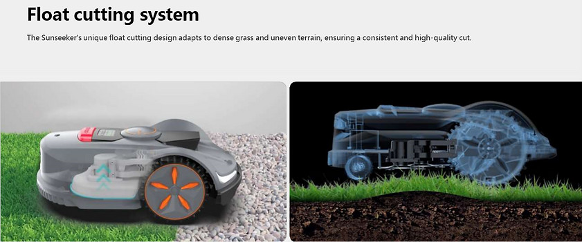 Sunseeker Orion X7 robotic lawn mower floating cutting deck