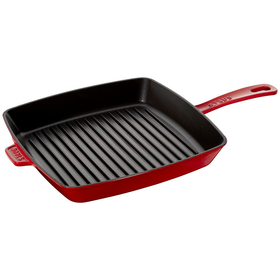Thumbnail: STAUB CAST IRON 12-INCH, CAST IRON, SQUARE, AMERICAN GRILL, CHERRY