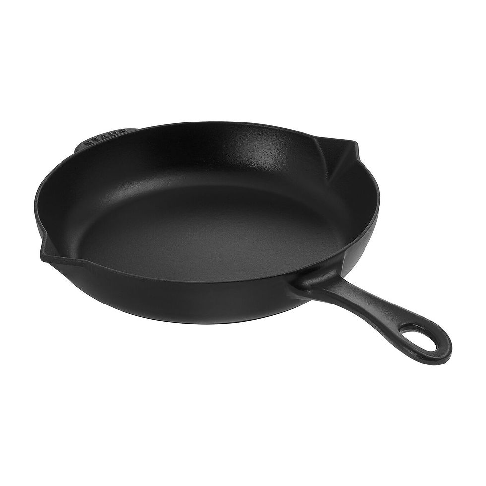 Thumbnail: STAUB CAST IRON 10-INCH, FRYING PAN WITH POURING SPOUT, BLACK MATTE