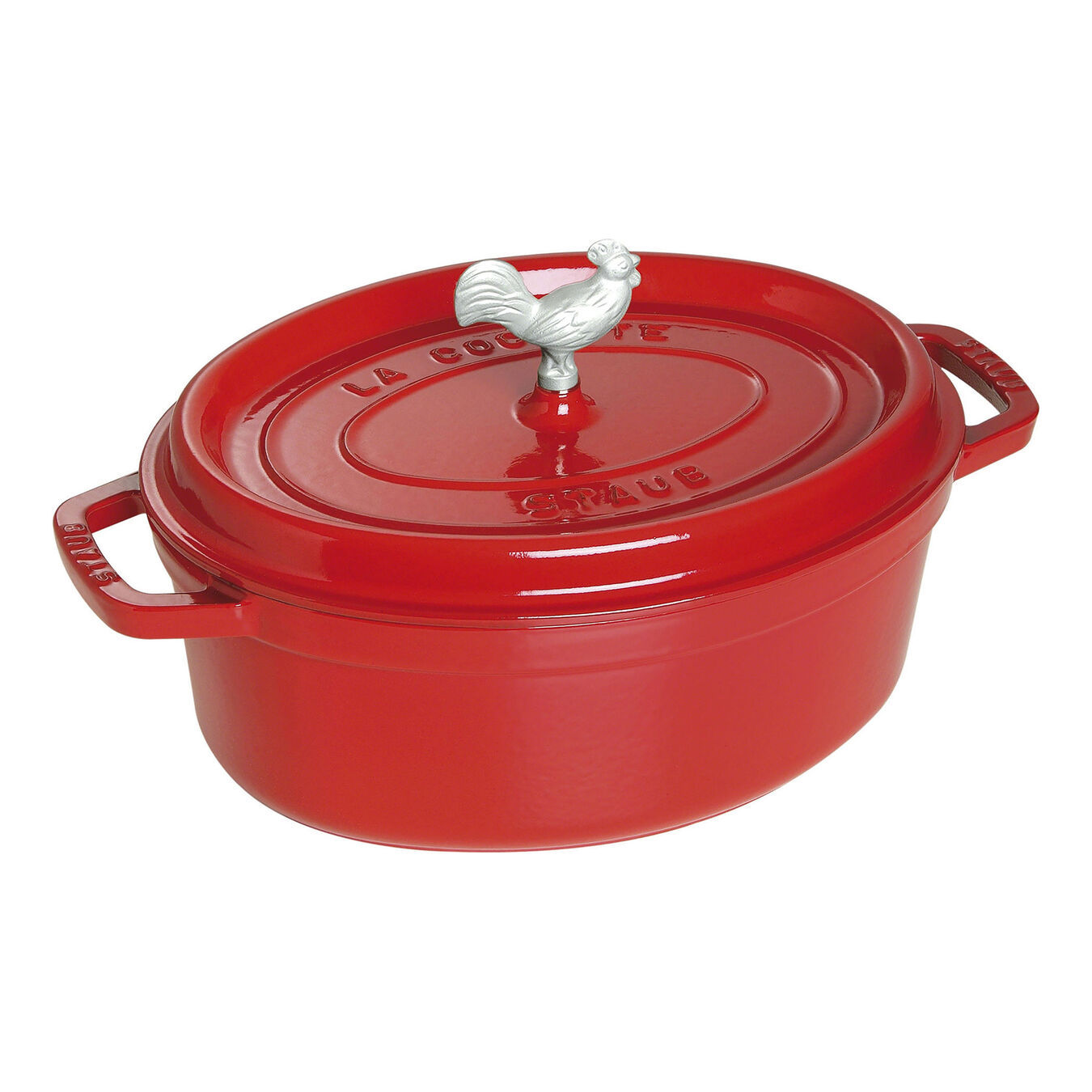 STAUB CAST IRON 5.5 QT, OVAL, COCOTTE, CHERRY