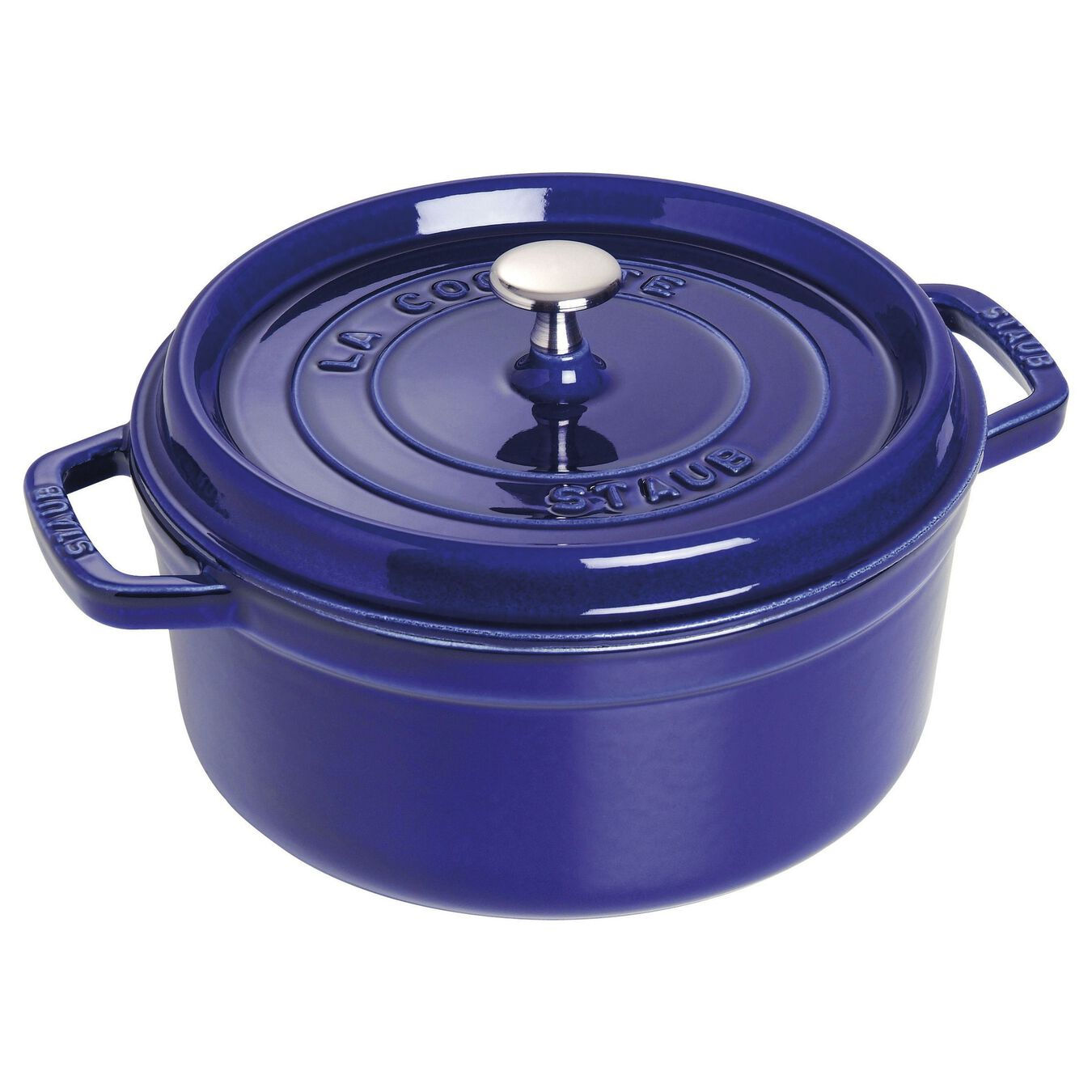 STAUB CAST IRON 4 QT, ROUND, COCOTTE, DARK BLUE