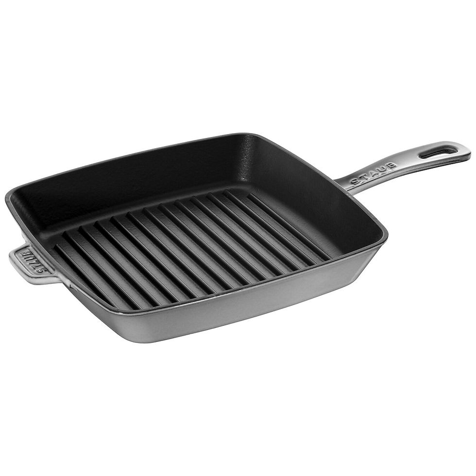 Thumbnail: STAUB CAST IRON 10-INCH, CAST IRON, SQUARE, AMERICAN GRILL, GRAPHITE GREY