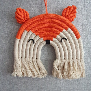 Macrame fox decoration