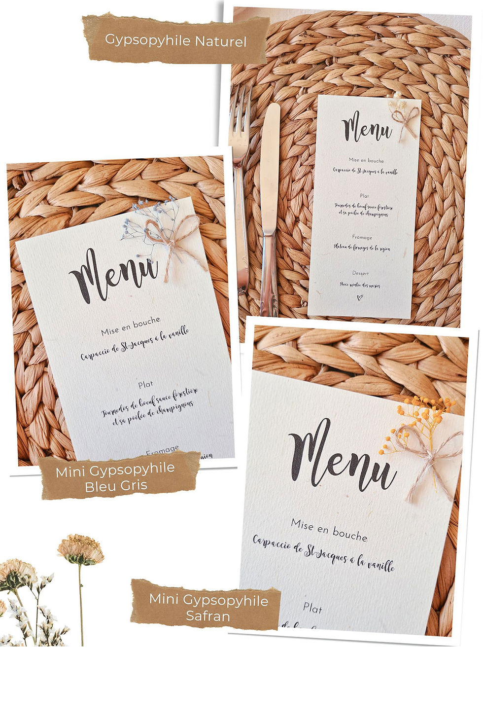 Miniature : Menu avec fleur - Maëlle