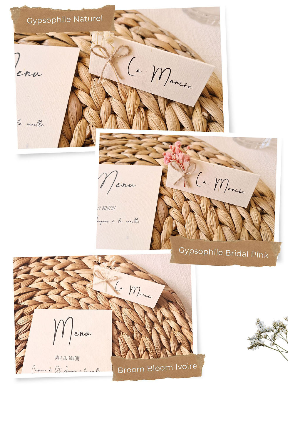 Miniature : Marque-place chevalet - Rose