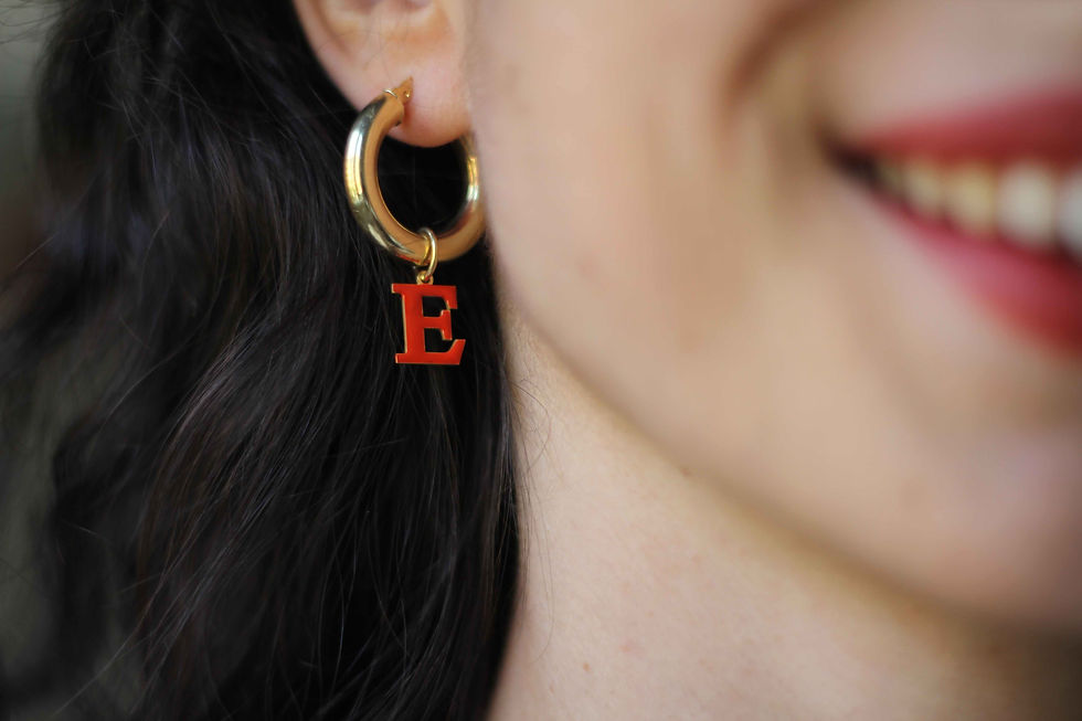 Küçük resim: Mineli Harf Küpe ve Kolye Ucu