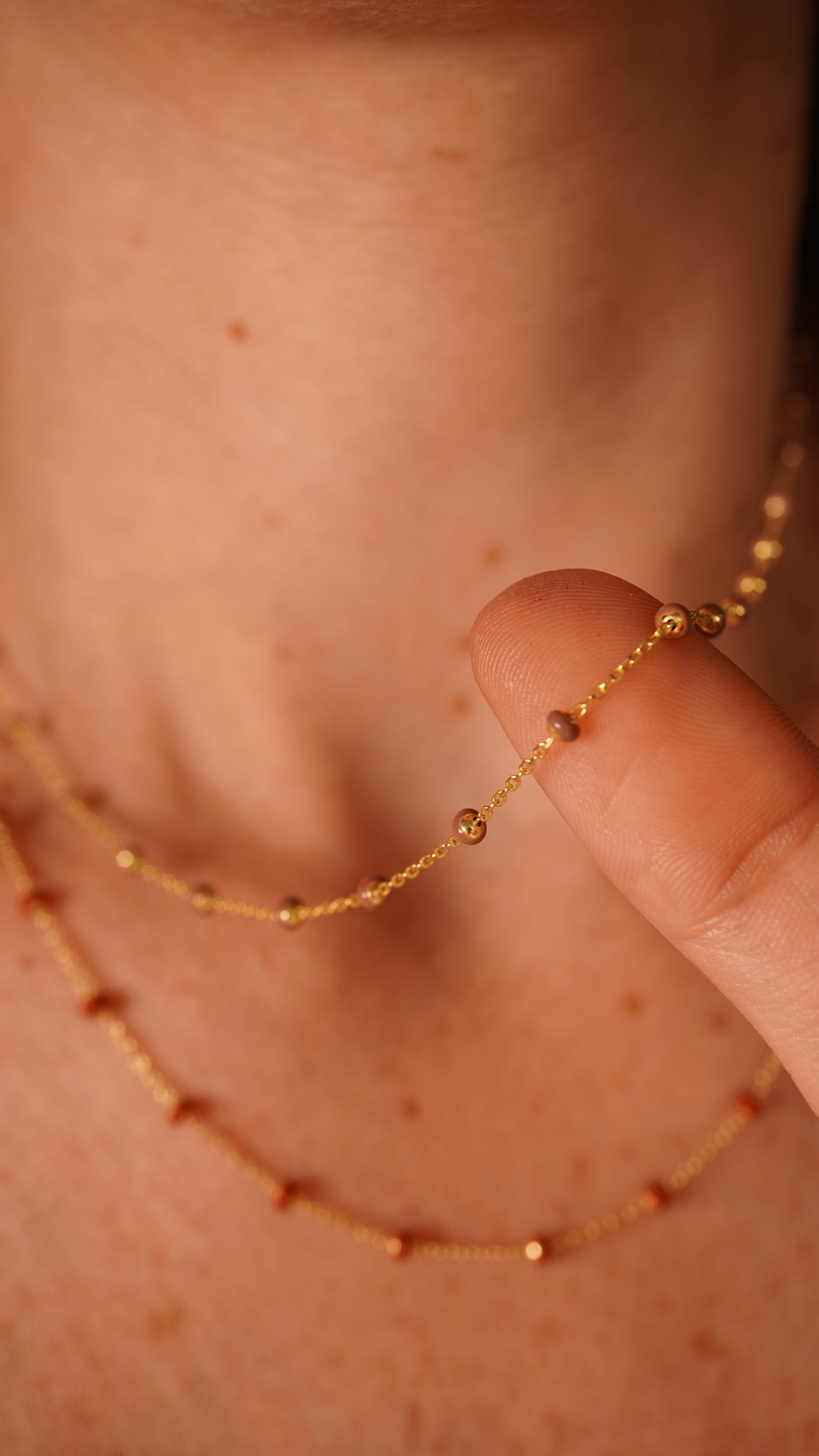 Kahve Mineli Toplu Kolye