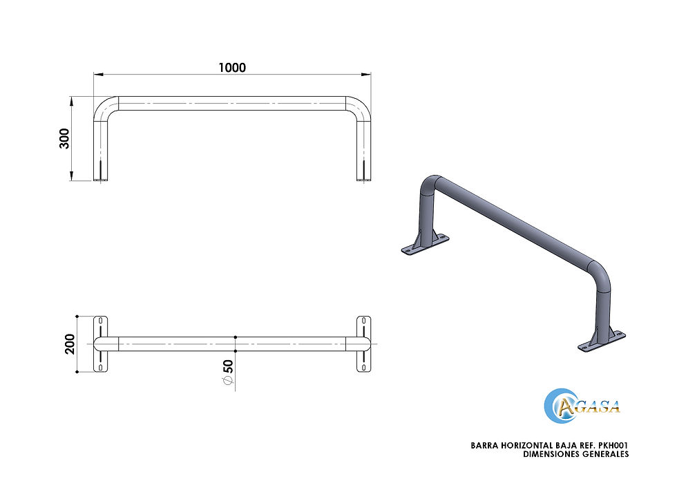 Miniatura: BARRA HORIZONTAL BAJA .-Ref. PKH001