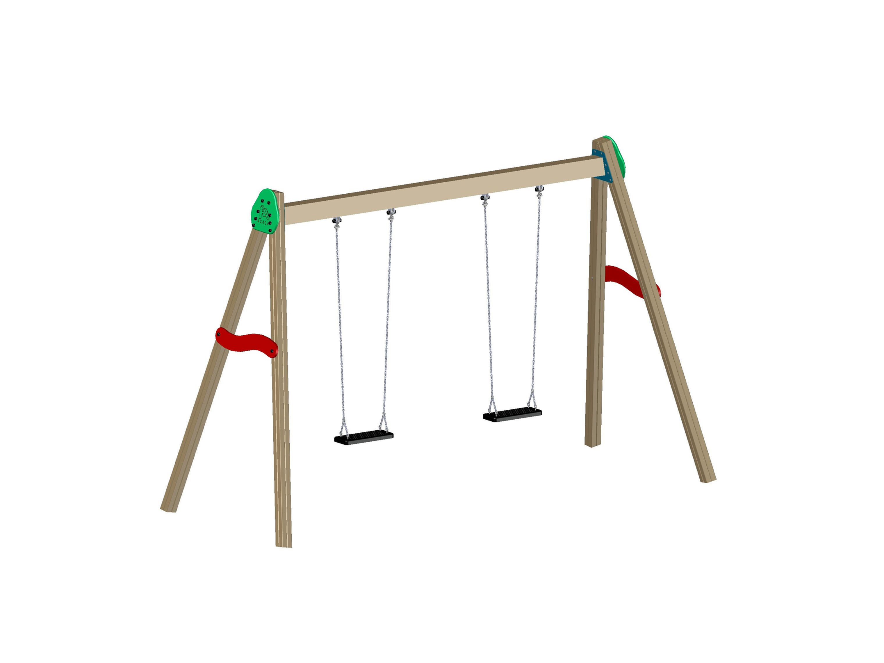 COLUMPIO MADERA 2 ASIENTOS PLANOS- Ref. 225A