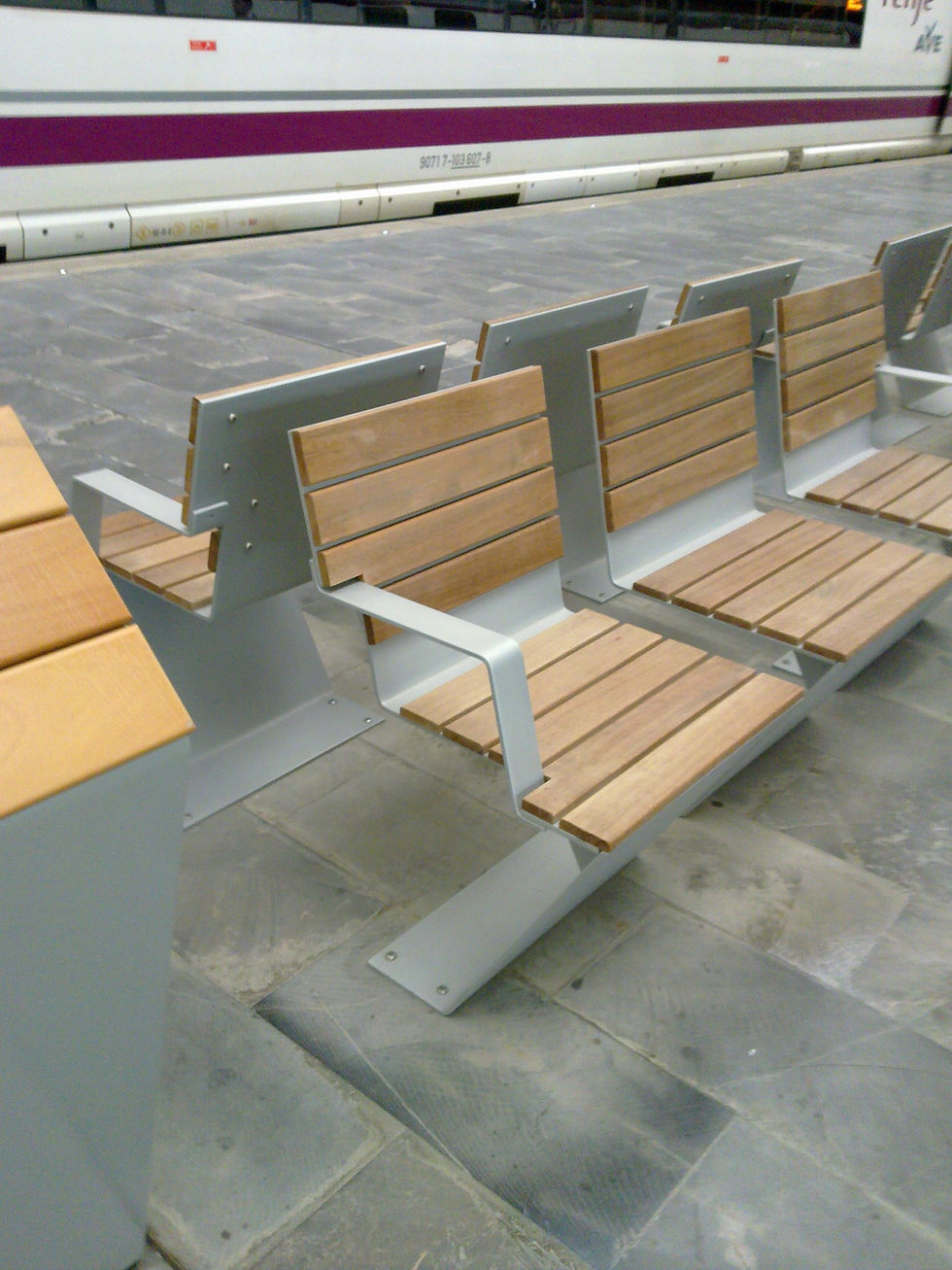 Miniatura: BANCO UNIPERSONAL MADERA Y ACERO - Ref. 480 / D / I / M