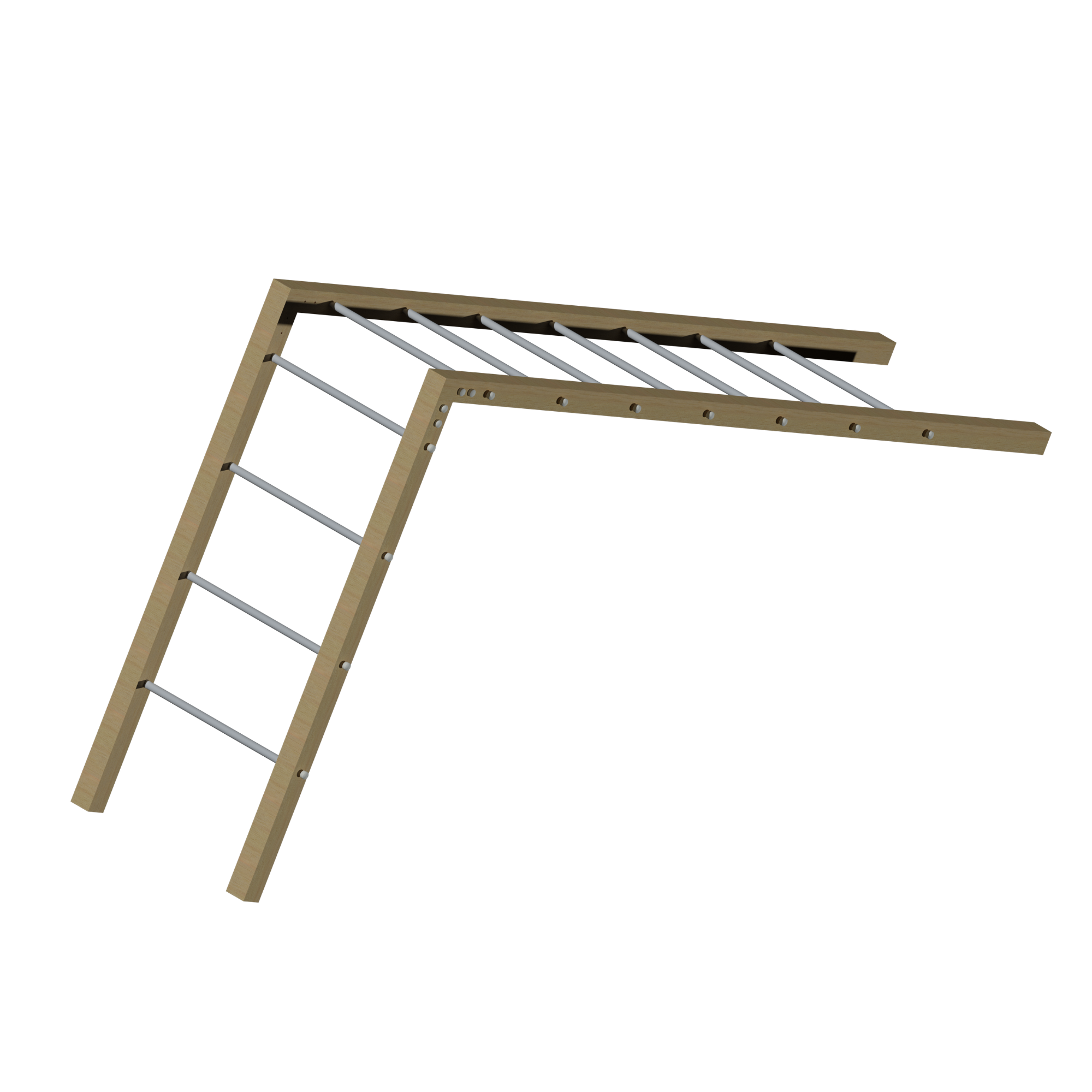ESCALERA INCLINADA MADERA/INOX.- Ref. 848