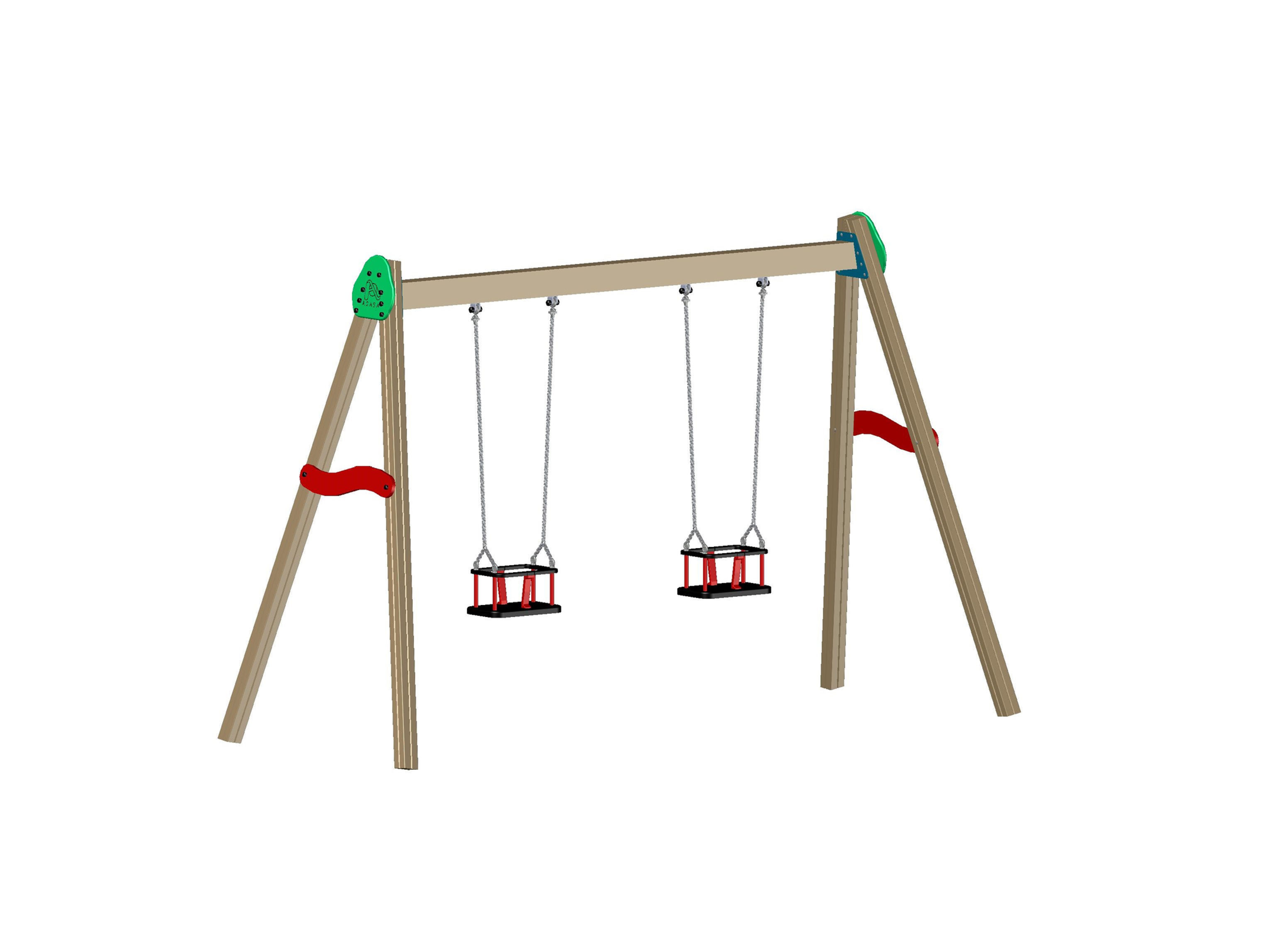 COLUMPIO MADERA 2 ASIENTOS DE BEBE - Ref. 225B