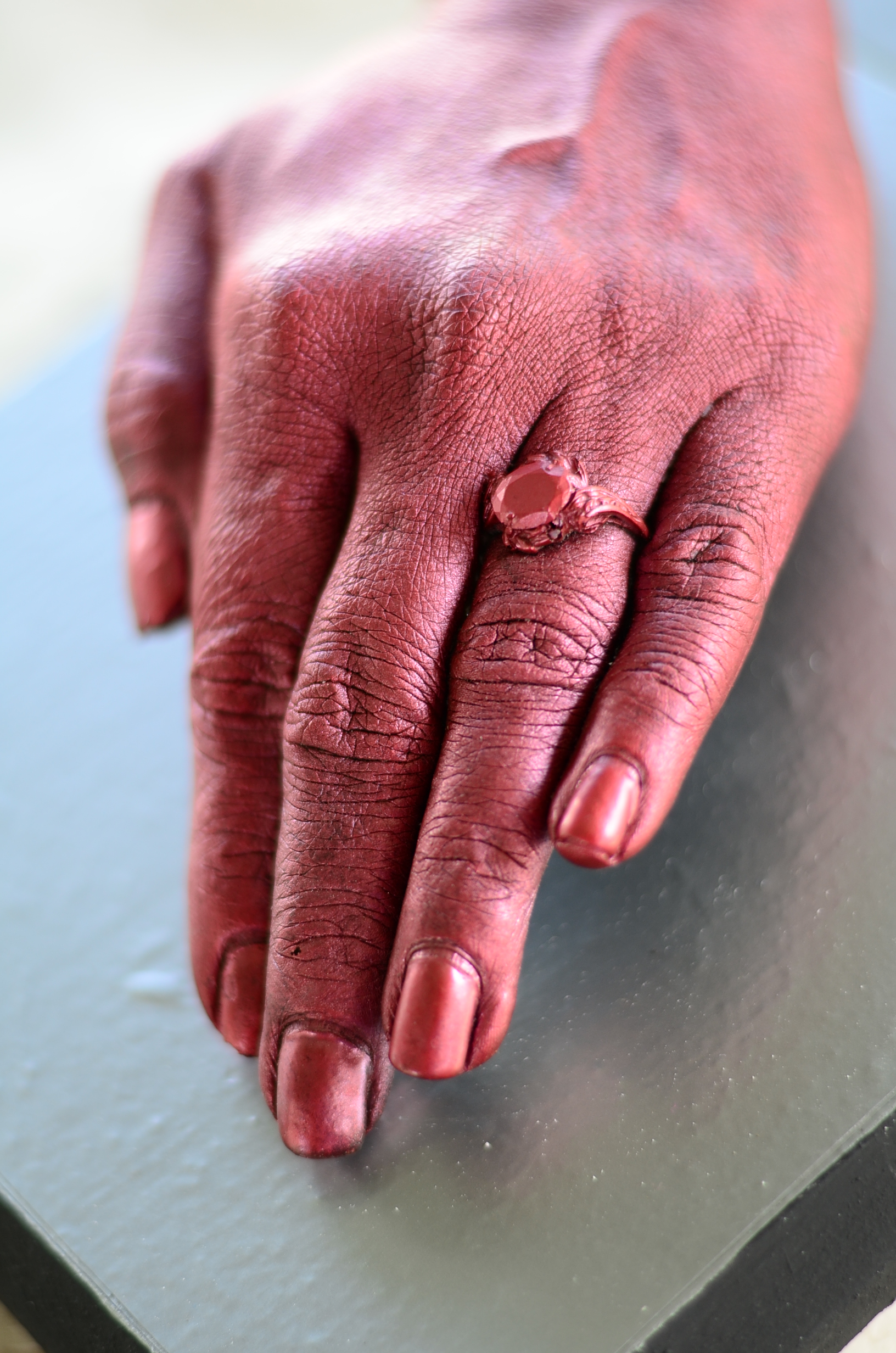 Close up of hand cast