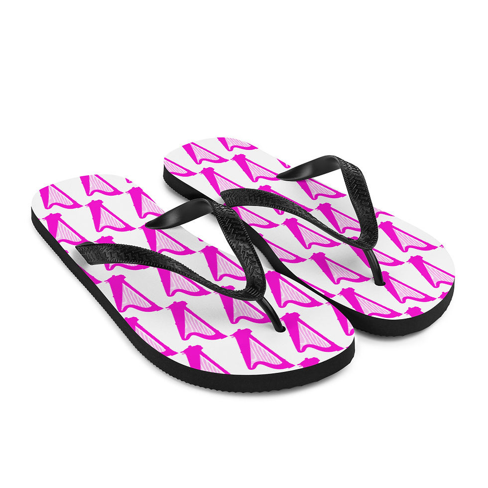 Thumbnail: Hot Pink and White Pedal Harp Flip-Flops copy