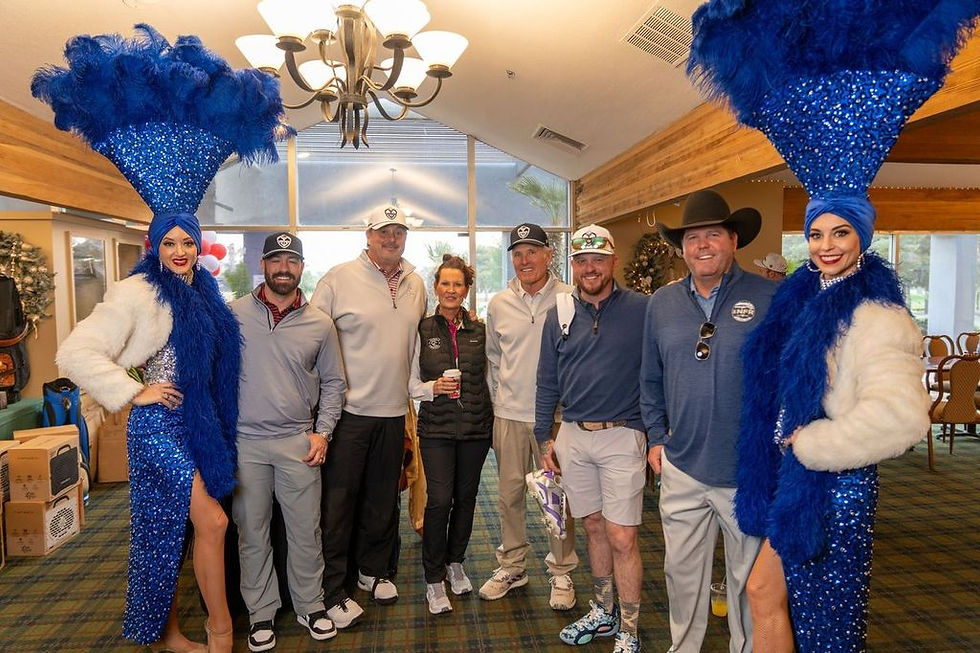 (L-R) Devin Marcum-President Resistol Hats, Daren Peterson-President Resistol Cowboys Who Care, Kami Peterson-Vice President of Sales Cowboy Channel, Corky Ullman-CO Owner of BFI, Cody, Dustin Noblit-CEO of Pro Equine Group. Photo by Fernando Sam-Sin 