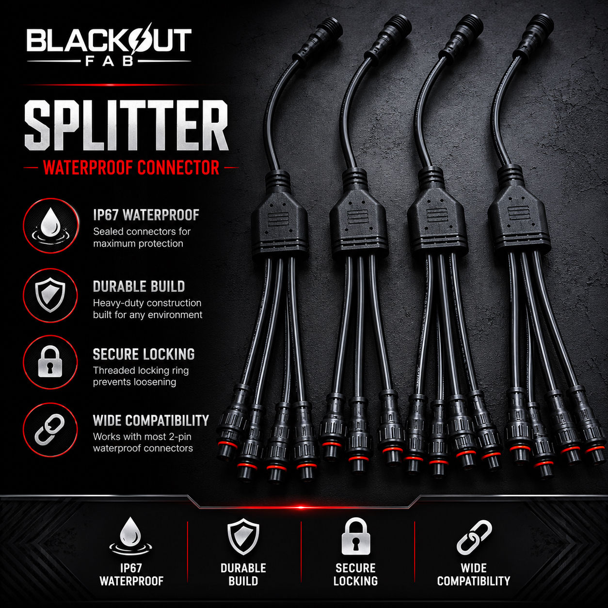 2 pin splitter single color