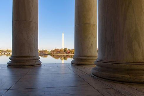 Jefferson Memorial with Washington Monument in the background, Washington DC.jpg