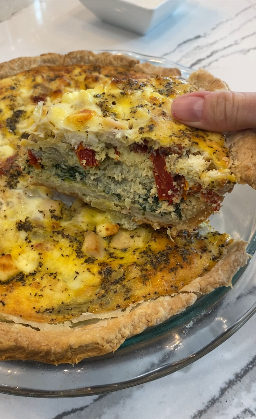 Tuscan Chicken Quiche