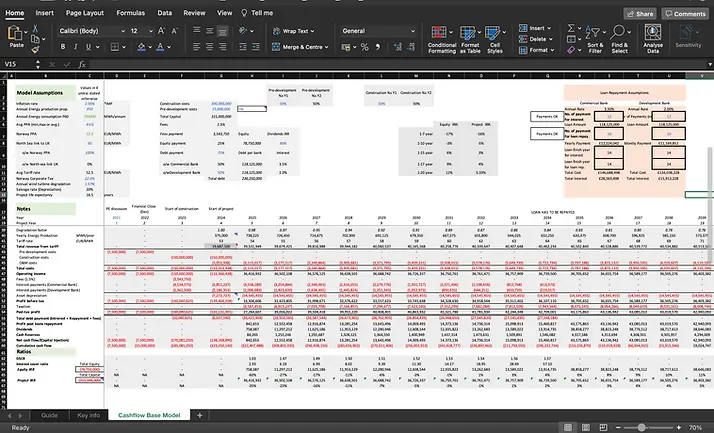 Thumbnail: On-shore Wind farm Simple Cashflow Model Example (Excel)