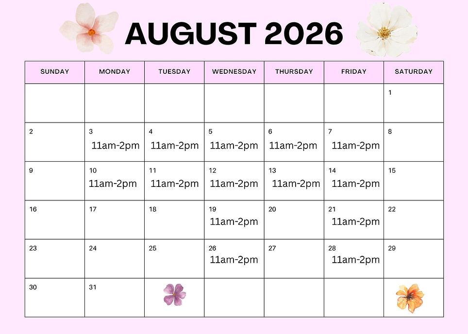 Pink Simple August 2026 Hearts Calendar A4 Document.jpg