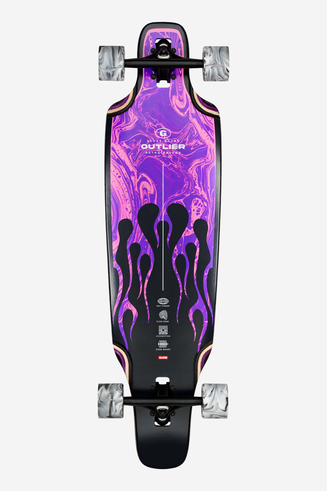 GLOBE OUTLIER 36" LONGBOARD - PURPLE FLAMES