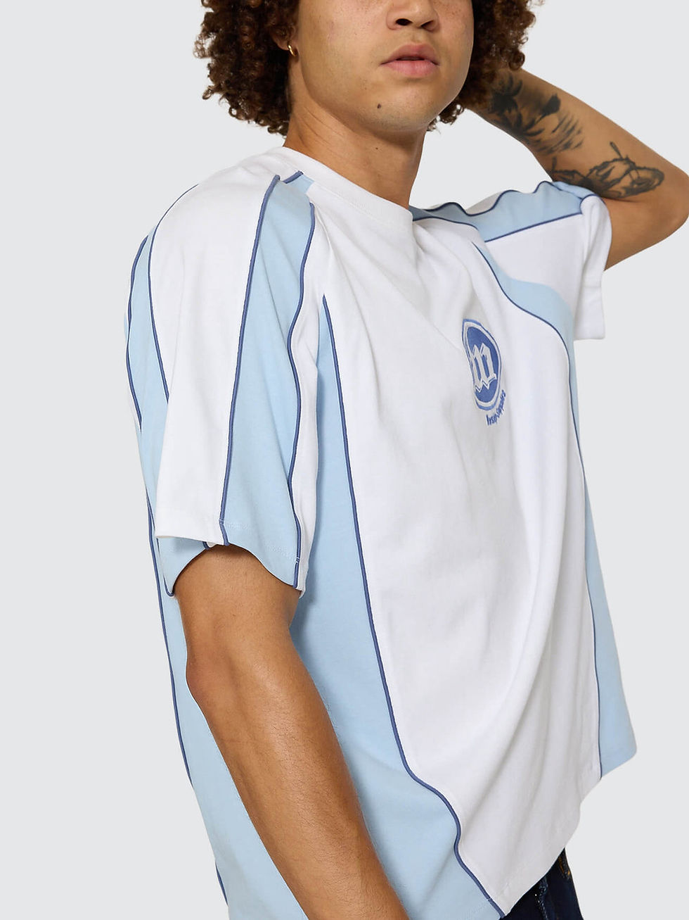 Thumbnail: WORSHIP Morality Box Crop Panel Raglan Tee - White