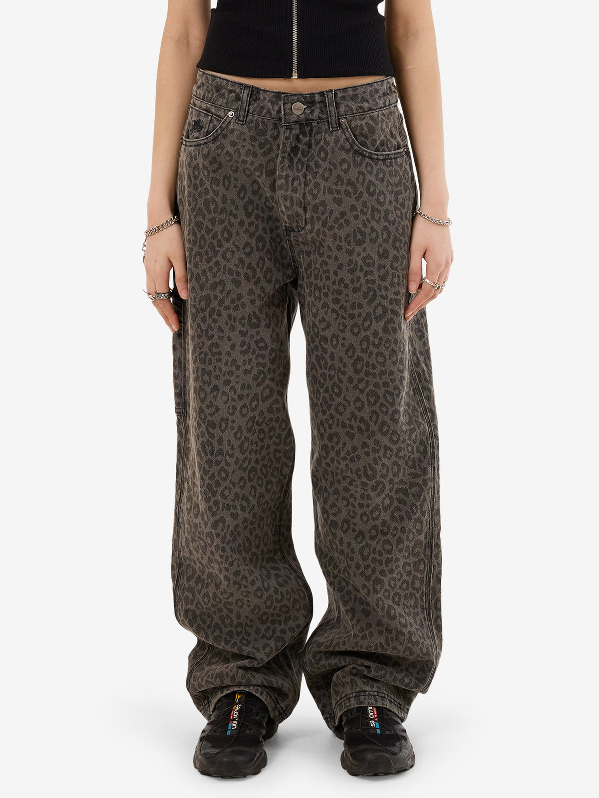 Worship Night Prowler Big Baggy Carpenter Jean - Leopard Smoke