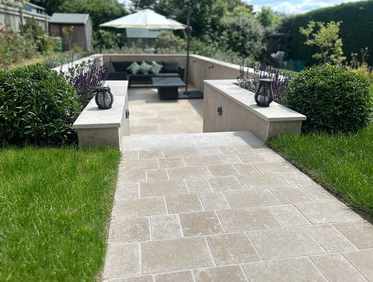 Egyptian Limestone Sunken Patio