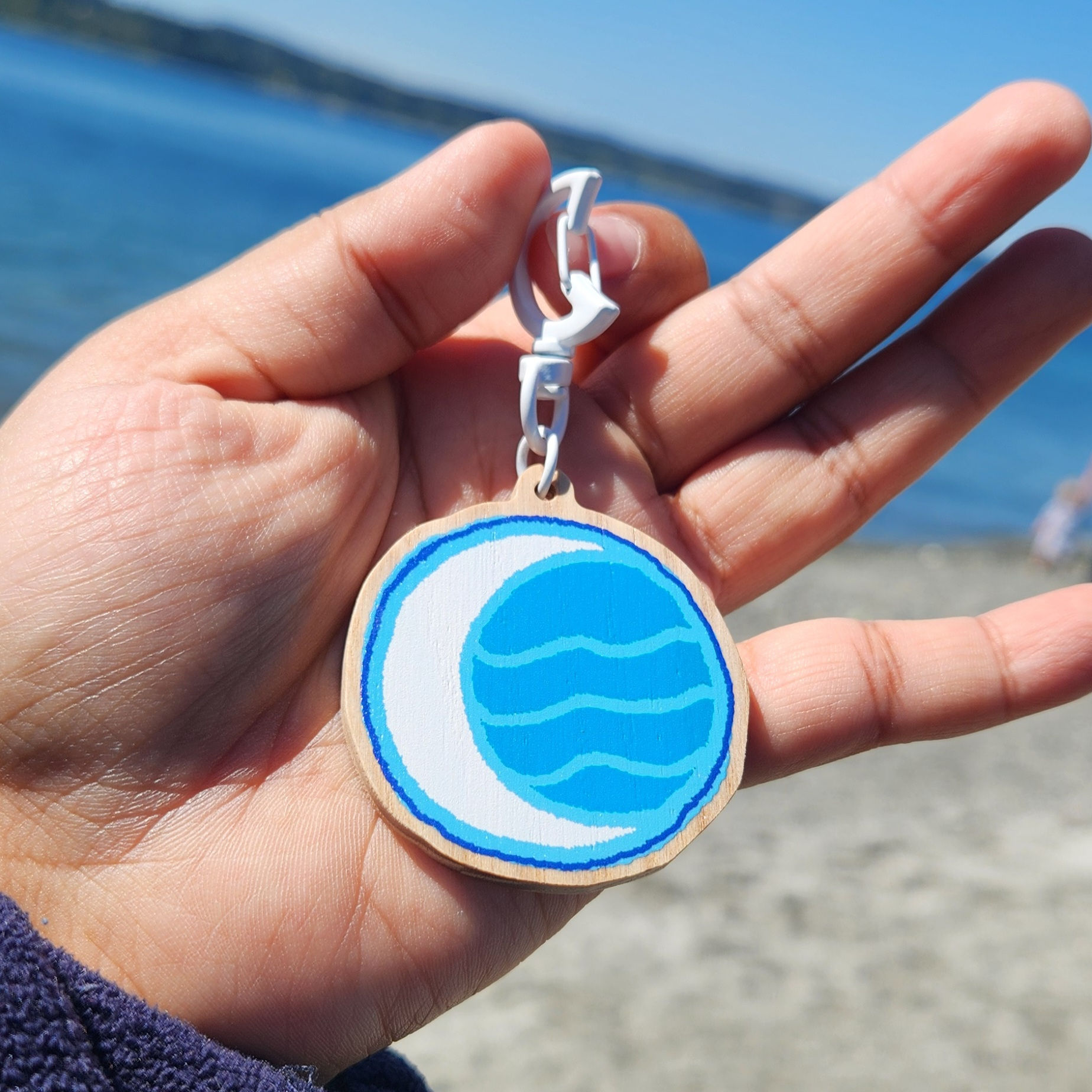 Rise With the Moon | Natural Wood Keychain