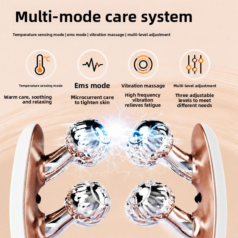 Thumbnail: EMS Microcurrent Facial Roller Massager with Red Blue Light Therapy