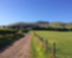 The approach to Swanston Farm with the Pentland Hills Regional Park behind. Image Copyright: Swanston Farm