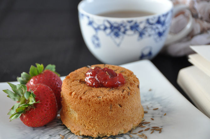 Jane Eyre’s Delightful Caraway and Strawberry Cake