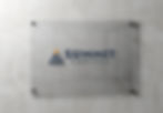 Summit Captial logo on semi-translucent glass plaque office sign