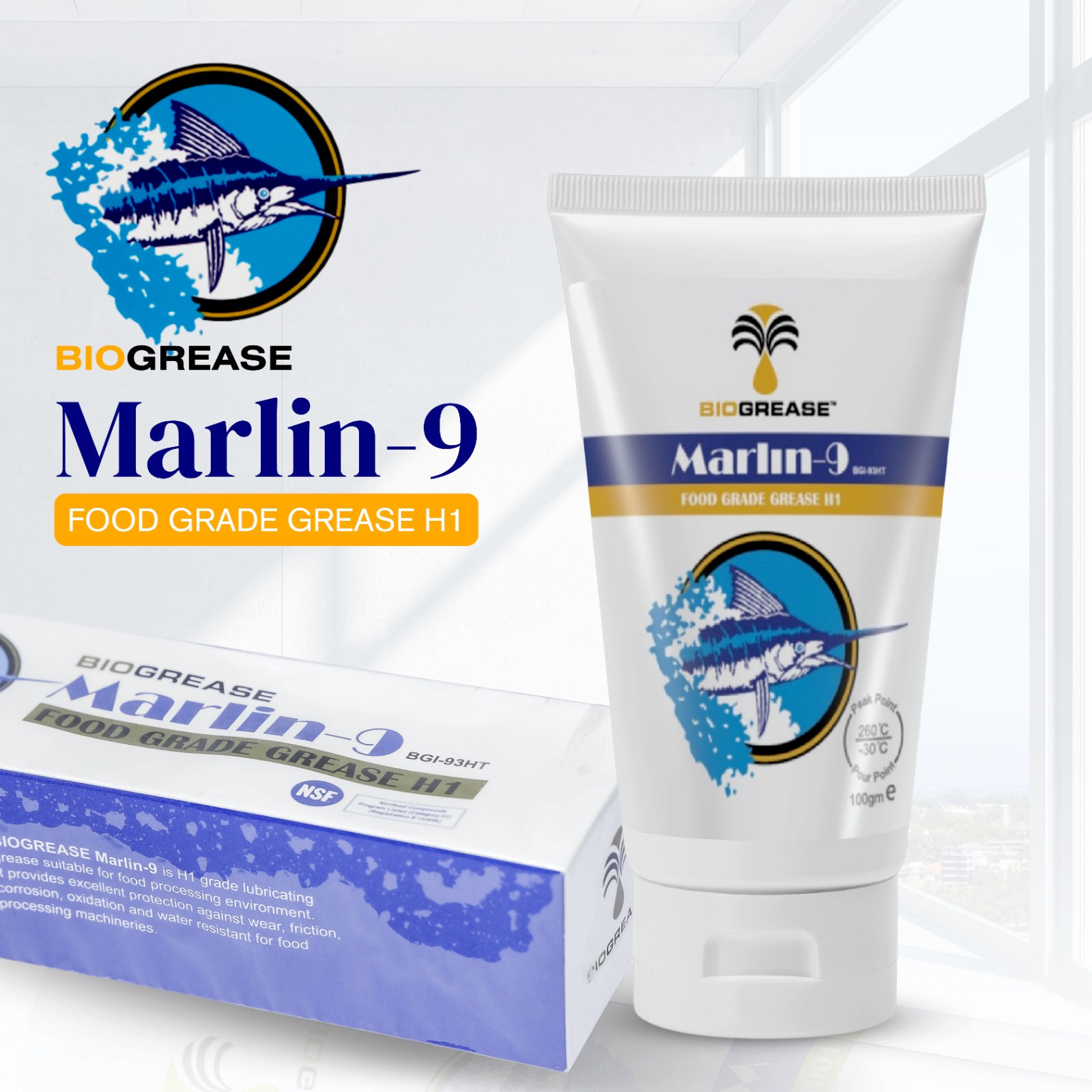 BIOGREASE MARLIN 9 FOOD GRADE H1 GREASE 100G