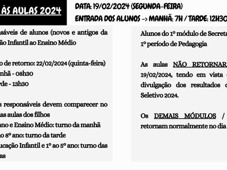 Retorno às aulas - 2024