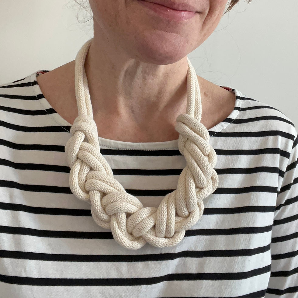 Thumbnail: Off White Chunky Braided Necklace