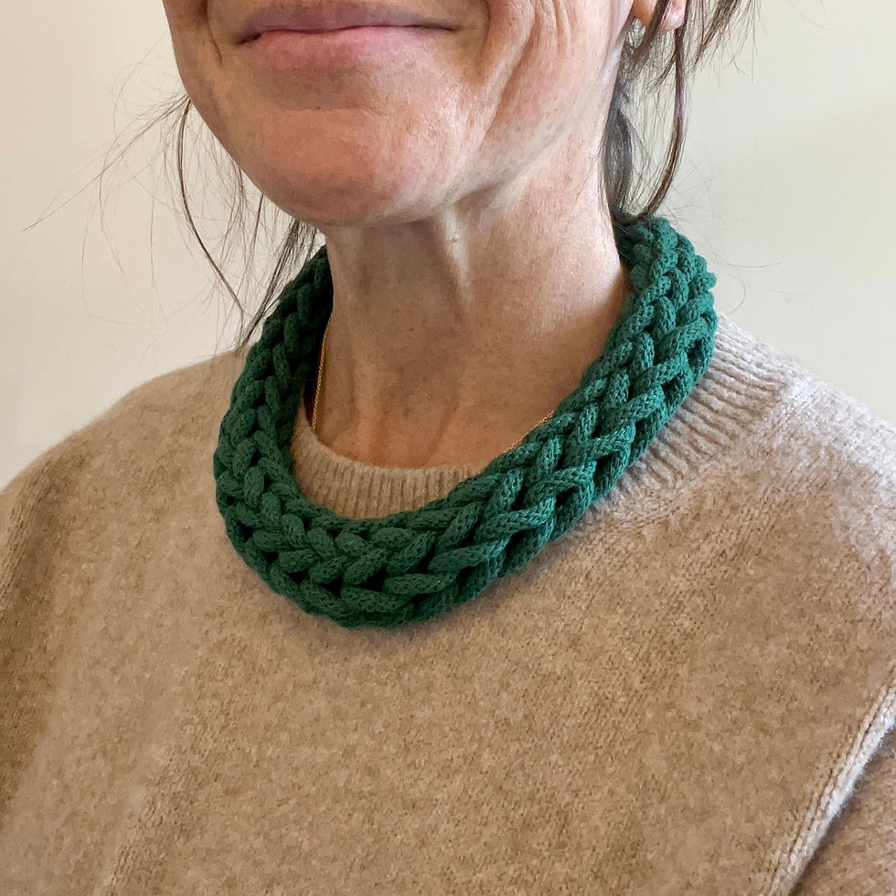 Thumbnail: Dark Green Cotton Rope Necklace