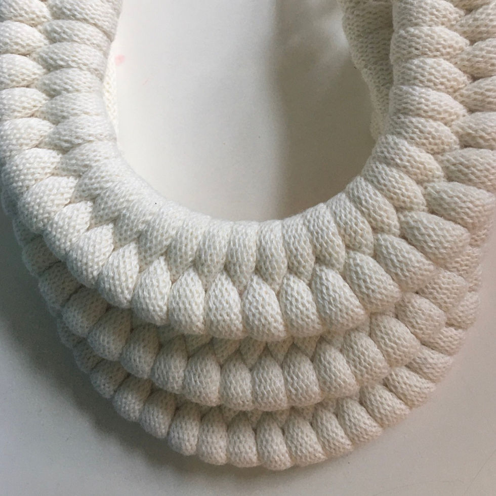 Thumbnail: Off White Knotted Cotton Necklace