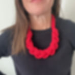 Thumbnail: Red Chunky Braided Necklace