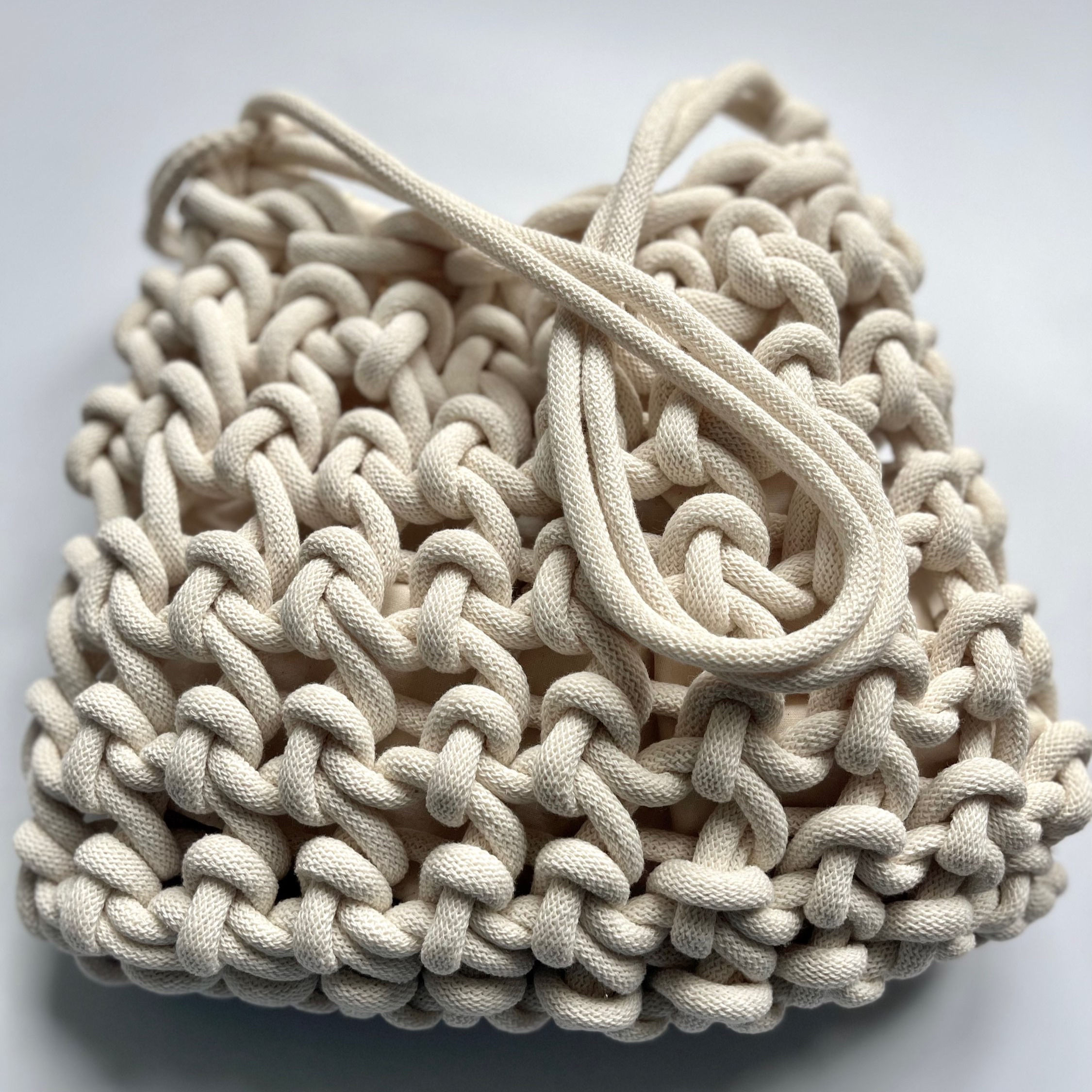 chunky knotted off white shoulder bag