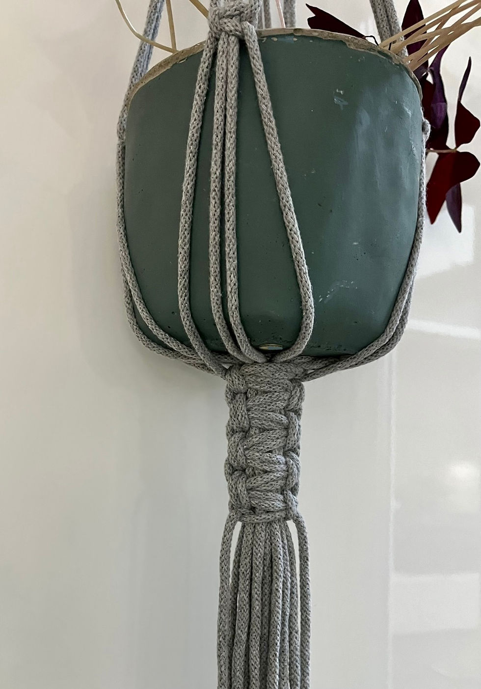 Thumbnail: Grey Recylced Cotton Macrame Plant Hanger