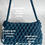 Thumbnail: measurements of dark teal blue small chunky shoulder bag